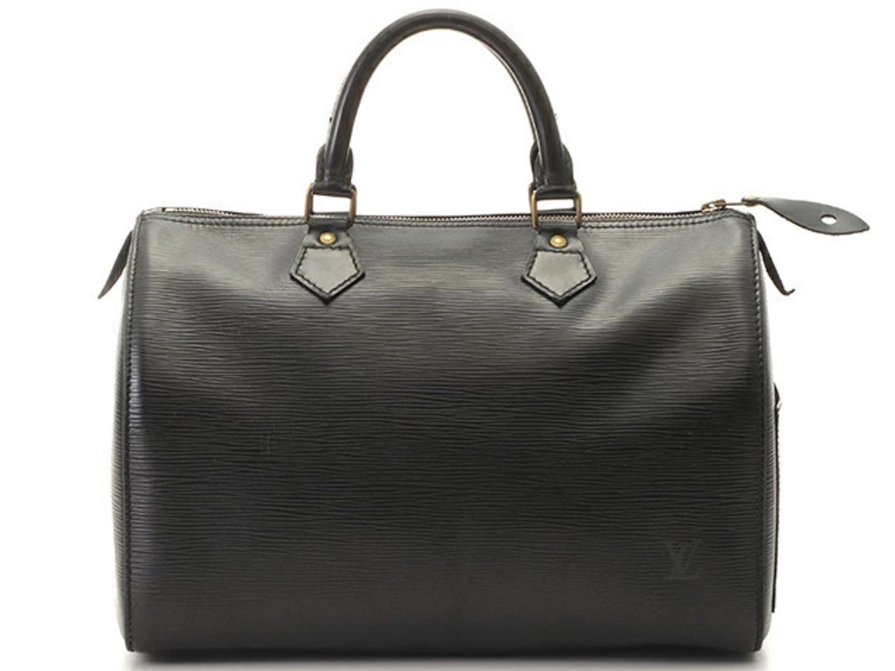 LOUIS VUITTON Speedy Handbag Epi Noir Black